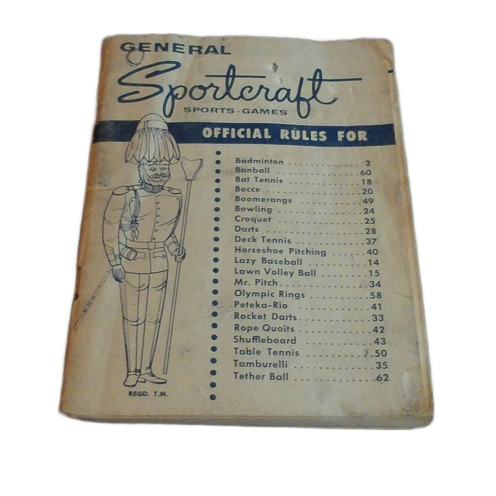 Vintage General Sportcraft Official Rules for Various Sports Games